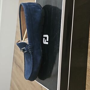 Men size 10 foot joy navy suede loafer